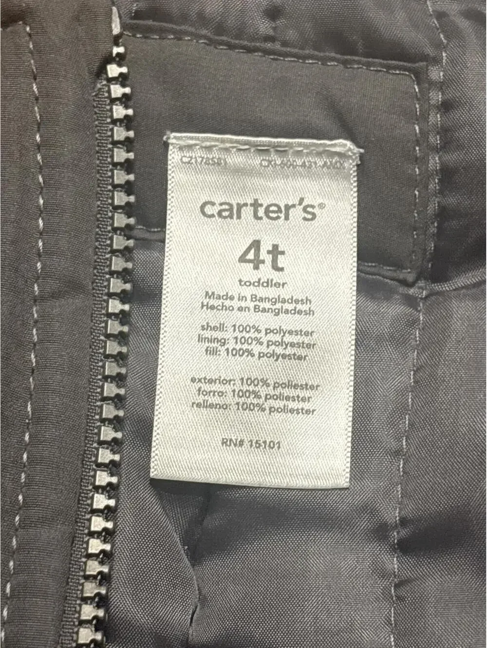 New Carter's Toddler 4T Gray Insulated Snow Bib Overalls Girls Boys Kids